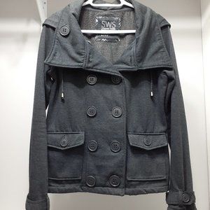 Streetwear Society Charcoal Gray Stylish Jacket with buttons galore